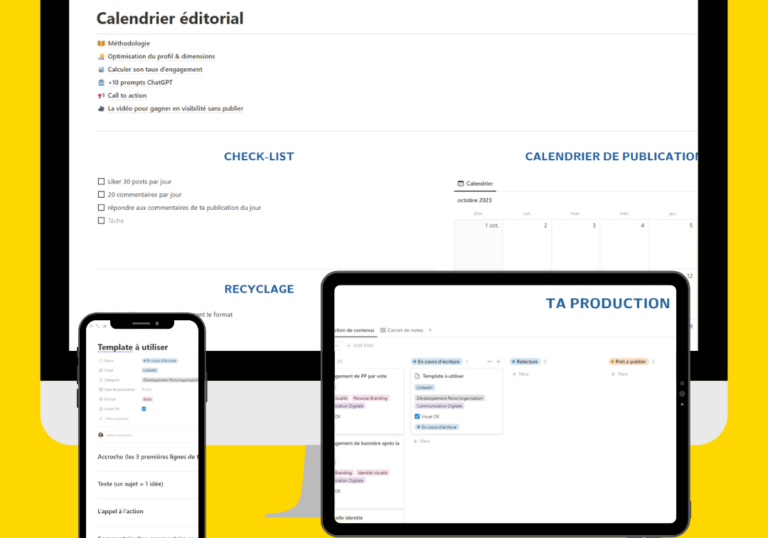 Pack calendrier éditorial - booste ta création de contenu 6X plus rapidement